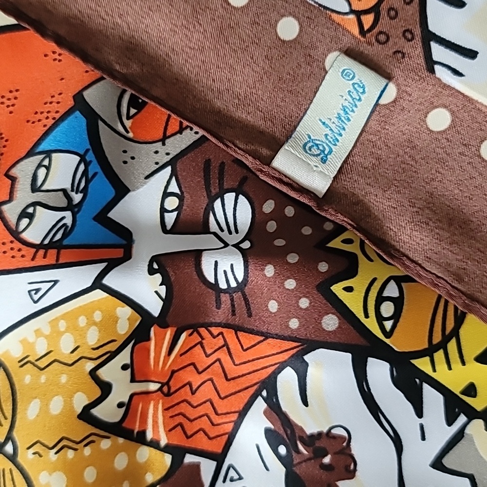 New 😼😼 Silk Cat Print Scarf, 36"x36" - Picture 3 of 6